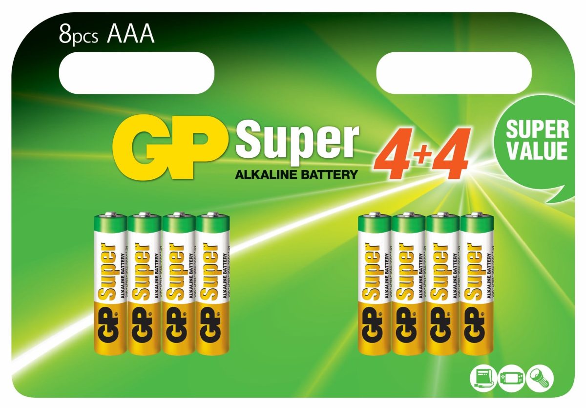 GP Batterier Super Alkaline 4+4 AAA LR03