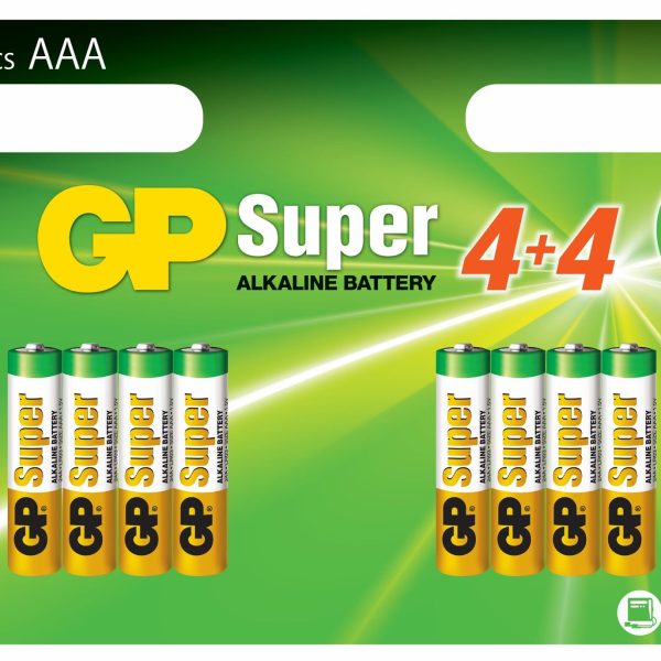 GP Batterier Super Alkaline 4+4 AAA LR03