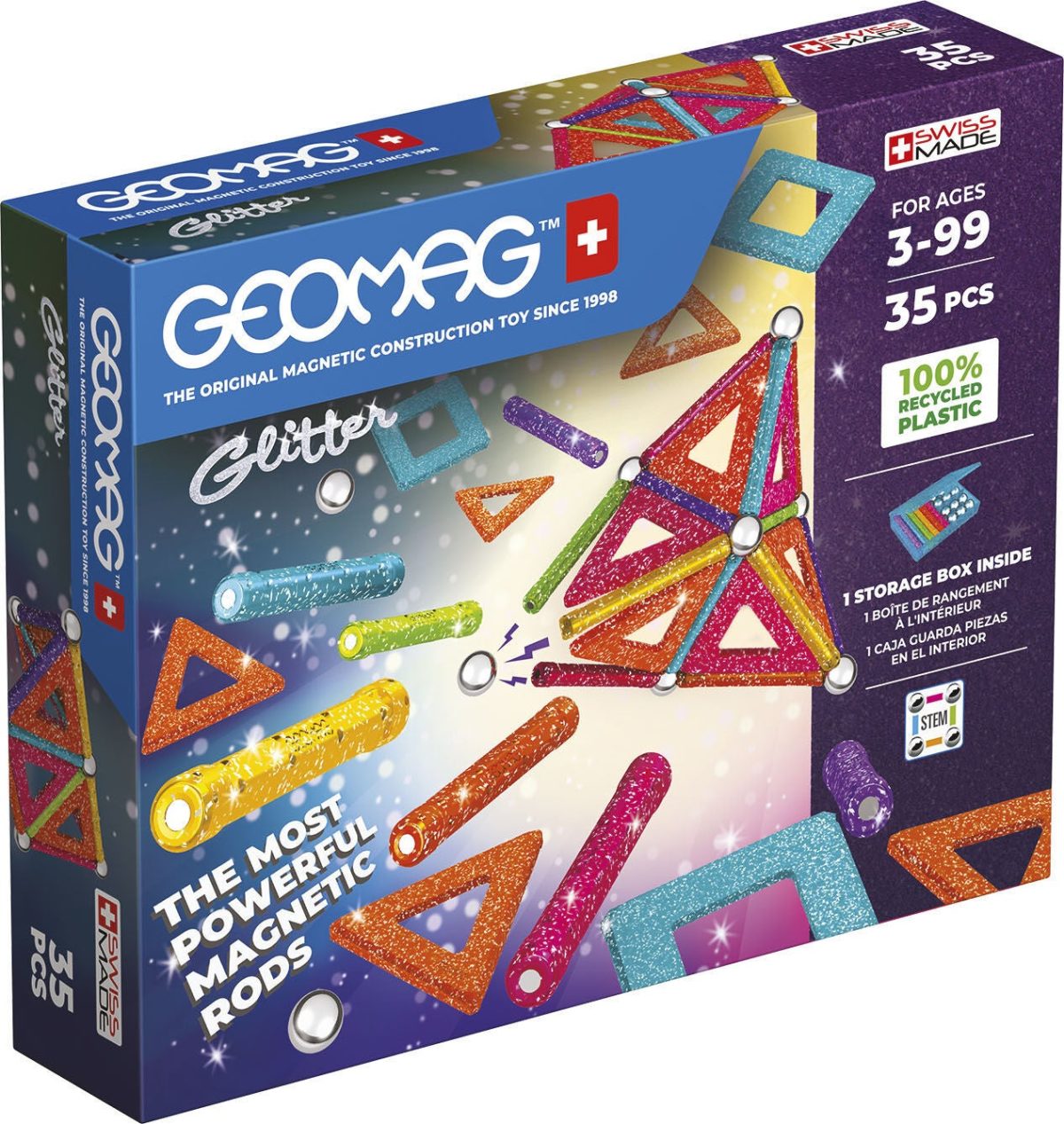 Geomag Byggsats 35 Bitar|Glitter Panels