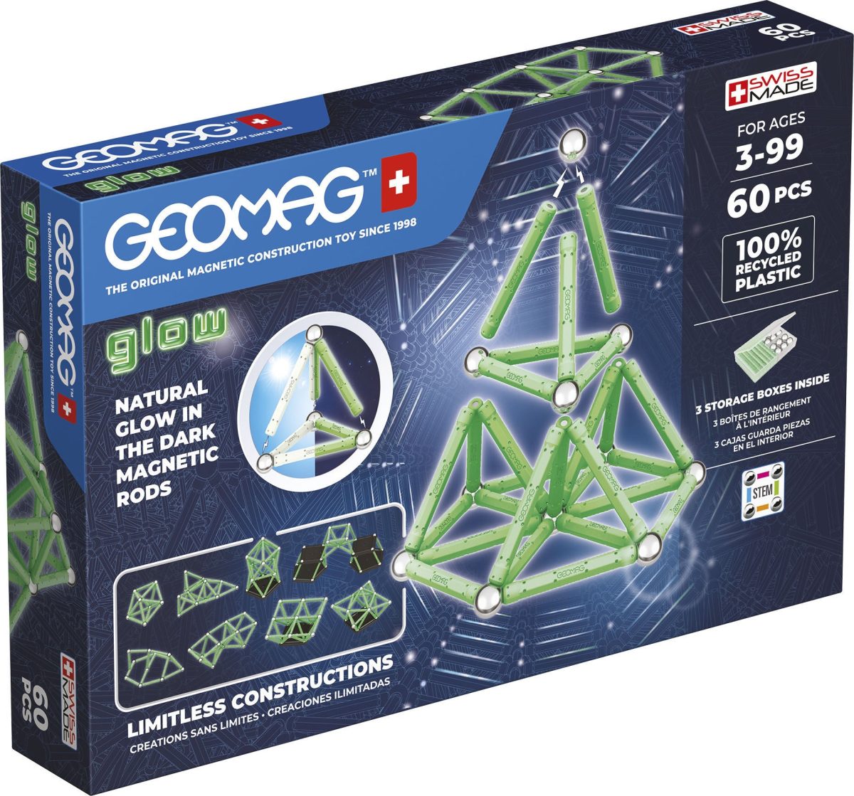 Geomag Glow Byggsats 60 Delar|