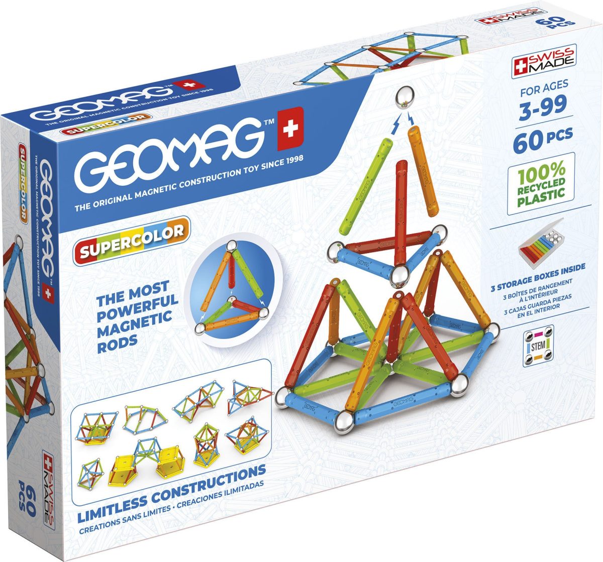 Geomag Supercolor Byggsats 60 Delar|