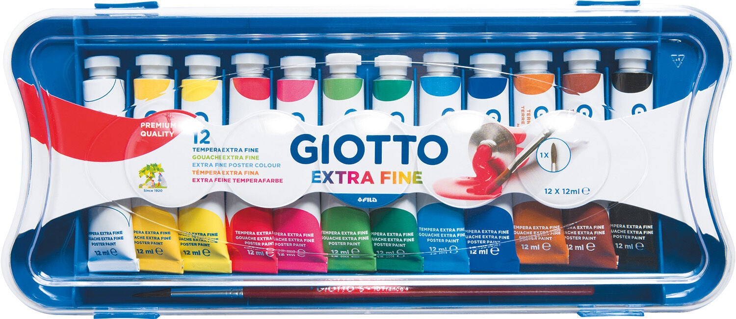 Giotto Extra fine poster paint tubes Färger 12 ml 12-pack|Flerfärgad