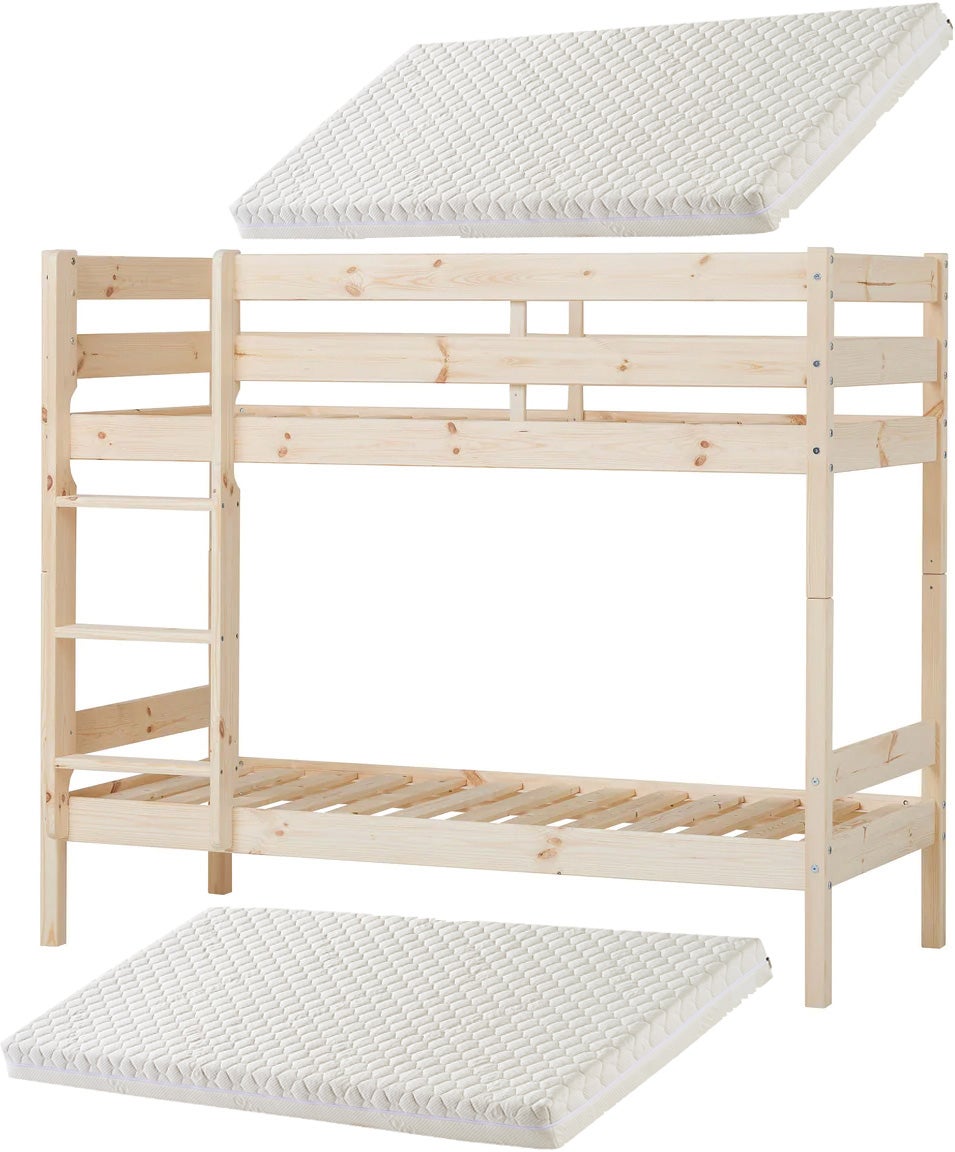 Hoppekids ECO Comfort Våningssäng Med 2x ECO Dream Skummdrass 70x160