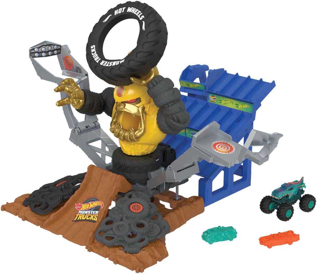 Hot Wheels Monster Trucks Arena Smashers Lekset Mega Wrex vs Crushzilla Takedown|