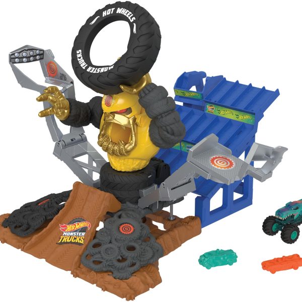 Hot Wheels Monster Trucks Arena Smashers Lekset Mega Wrex vs Crushzilla Takedown|