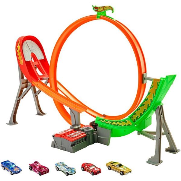 Hot Wheels Power Shift Raceway Bilbana Med 5 Bilar|