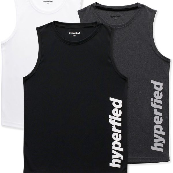 Hyperfied Bounce Tank Top 3-pack|Black/Grey Melange/White 130