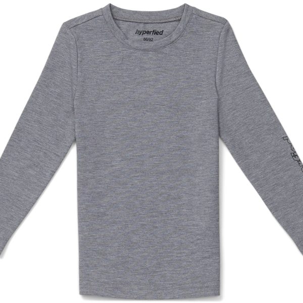 Hyperfied Jersey Logo Long Sleeve Top|Grey Melange 158-164