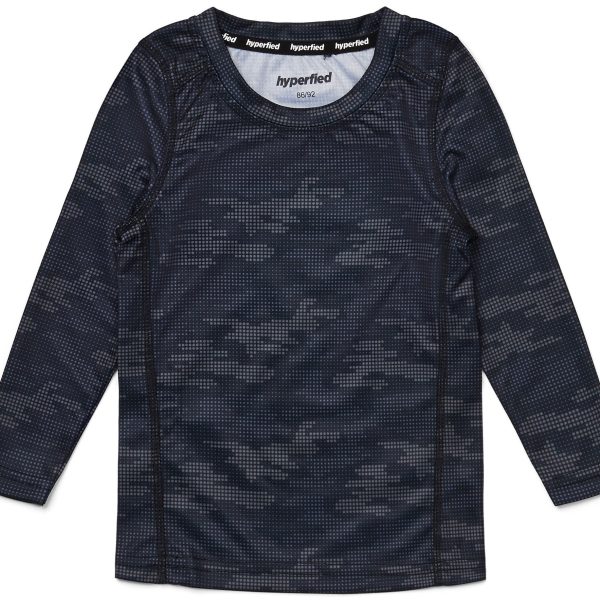 Hyperfied Long Sleeve Logo T-Shirt|Grey Camo 110-116