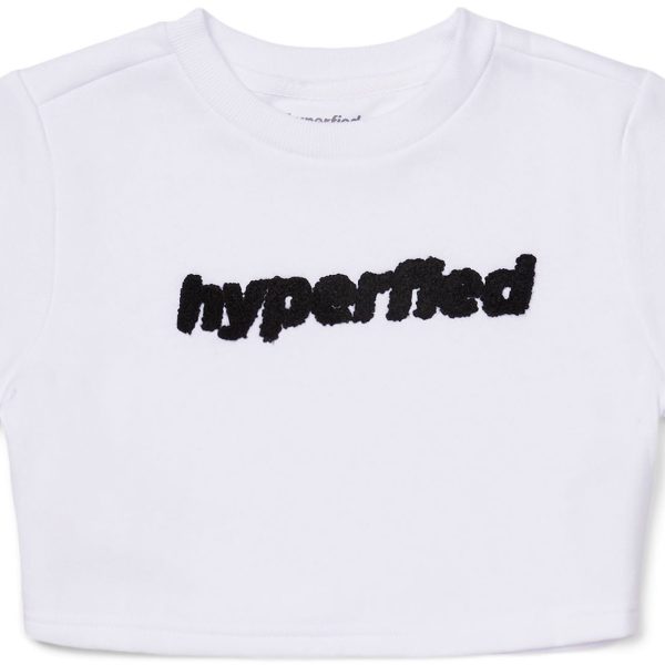 Hyperfied Short Sleeve Logo Sweatshirt|Snow White 146-152