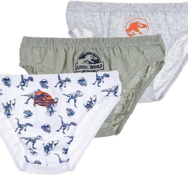 Jurassic World Kalsonger 3-pack|Grey/White