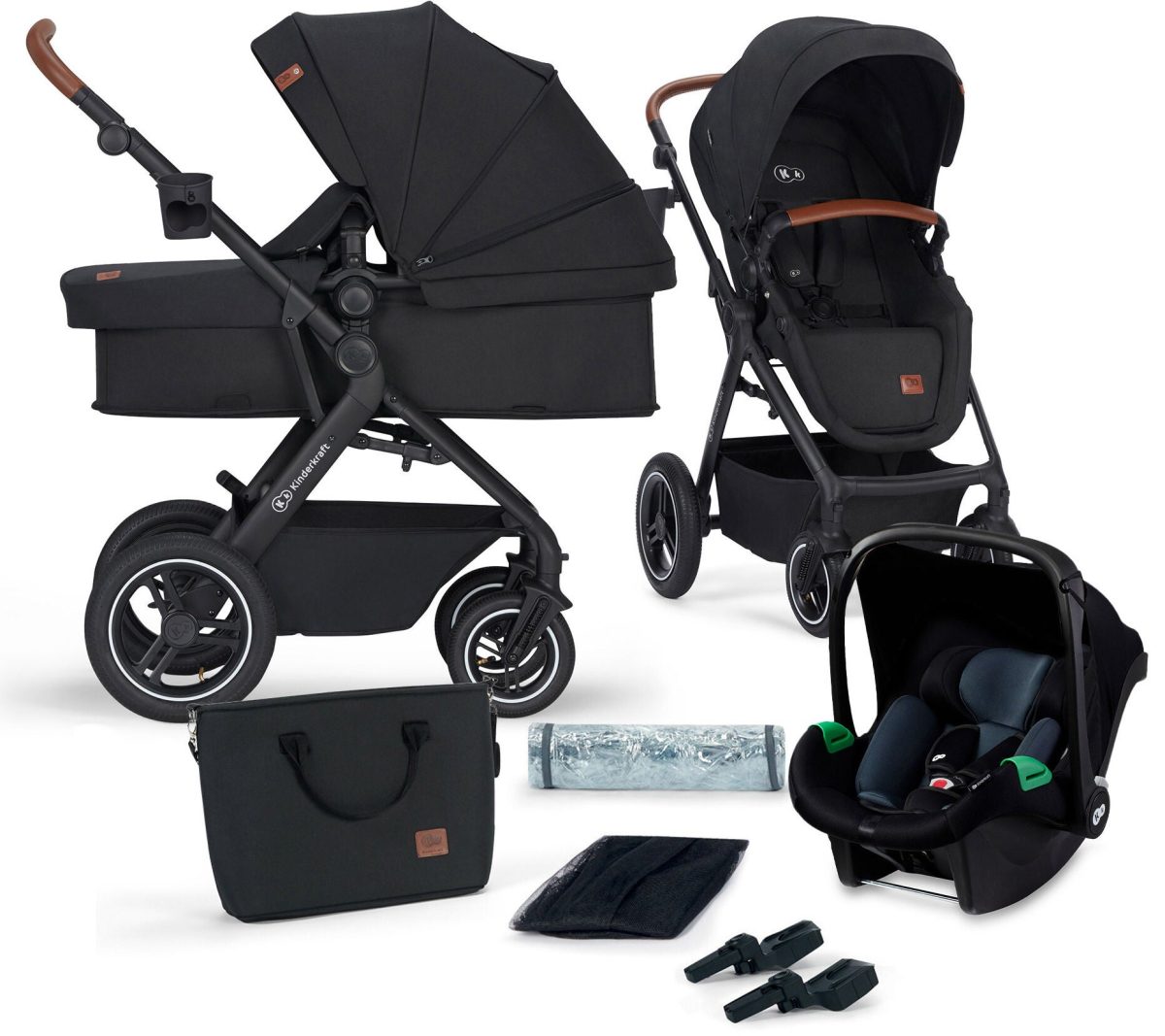 Kinderkraft Multifunctional 3-in-1 B-Tour Mink Pro Duovagn|Black