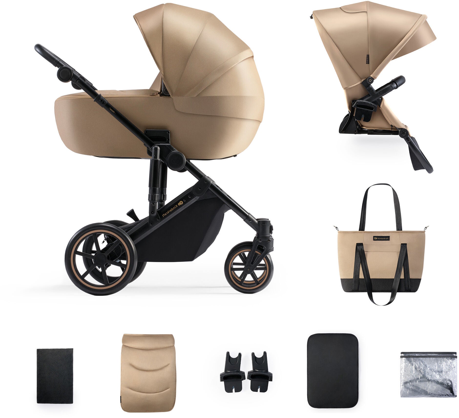 Kinderkraft Prime 2 2-in-1 Duovagn|Sandrose Beige