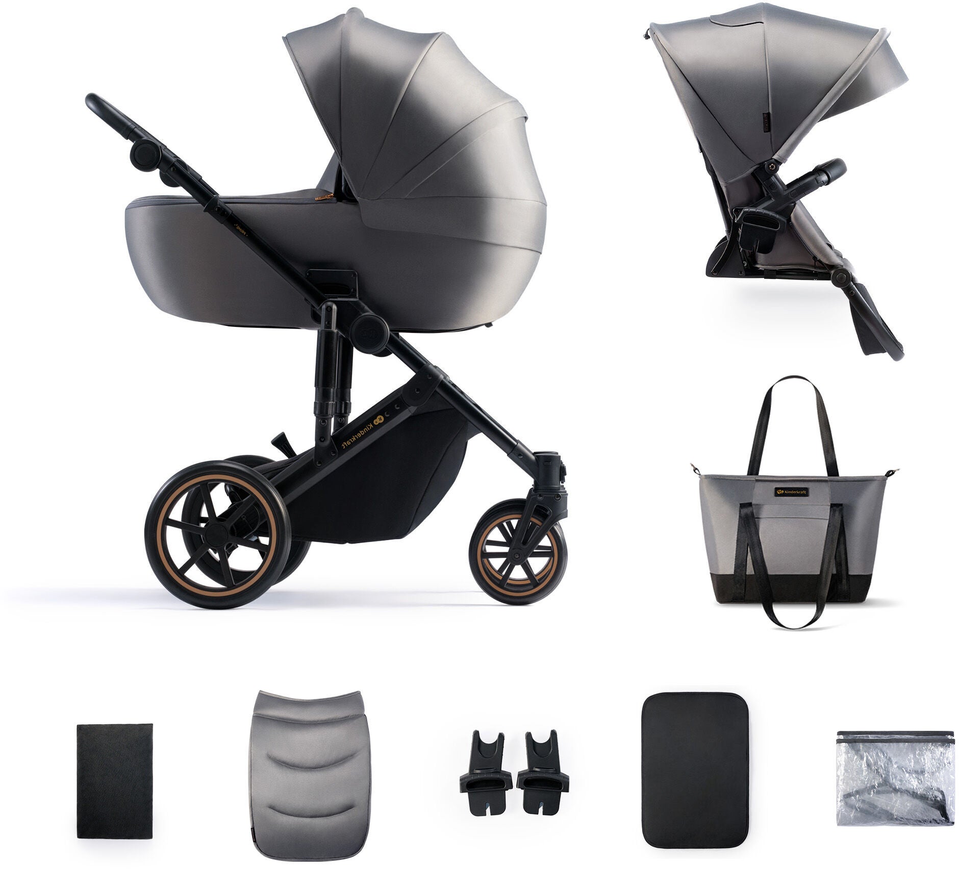 Kinderkraft Prime 2 2-in-1 Duovagn|Shadow Grey