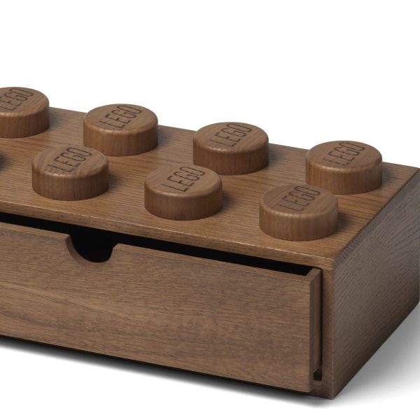 LEGO 2x4 Skrivbordslåda i Trä|Dark Stained