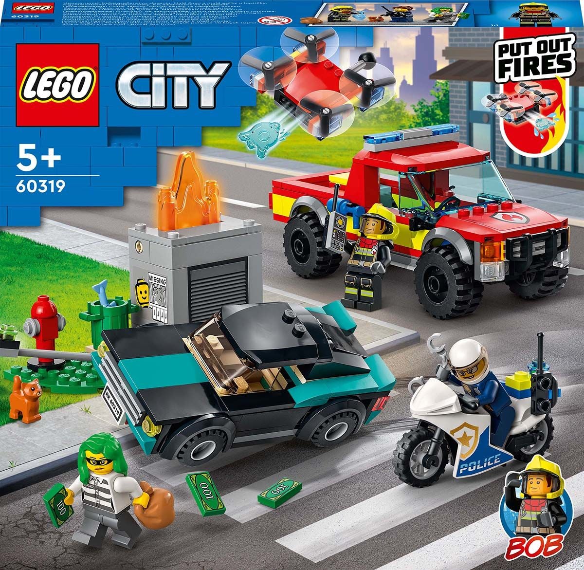 LEGO City Fire 60319 Brandräddning och Polisjakt|