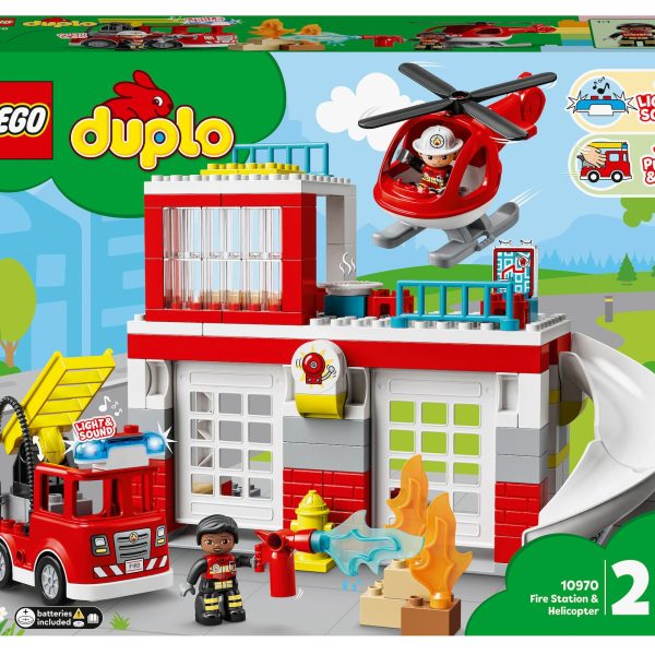 LEGO DUPLO Town 10970 Brandstation &  helikopter|