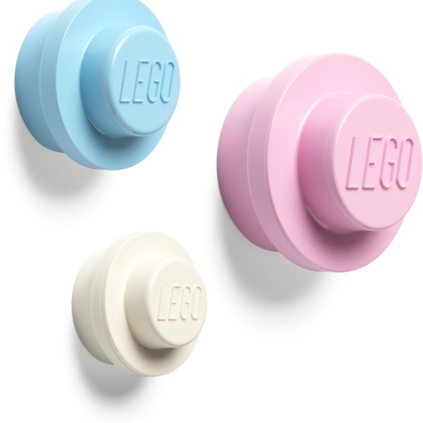 LEGO Väggkrok 3-pack|Blå/Rosa/Vit