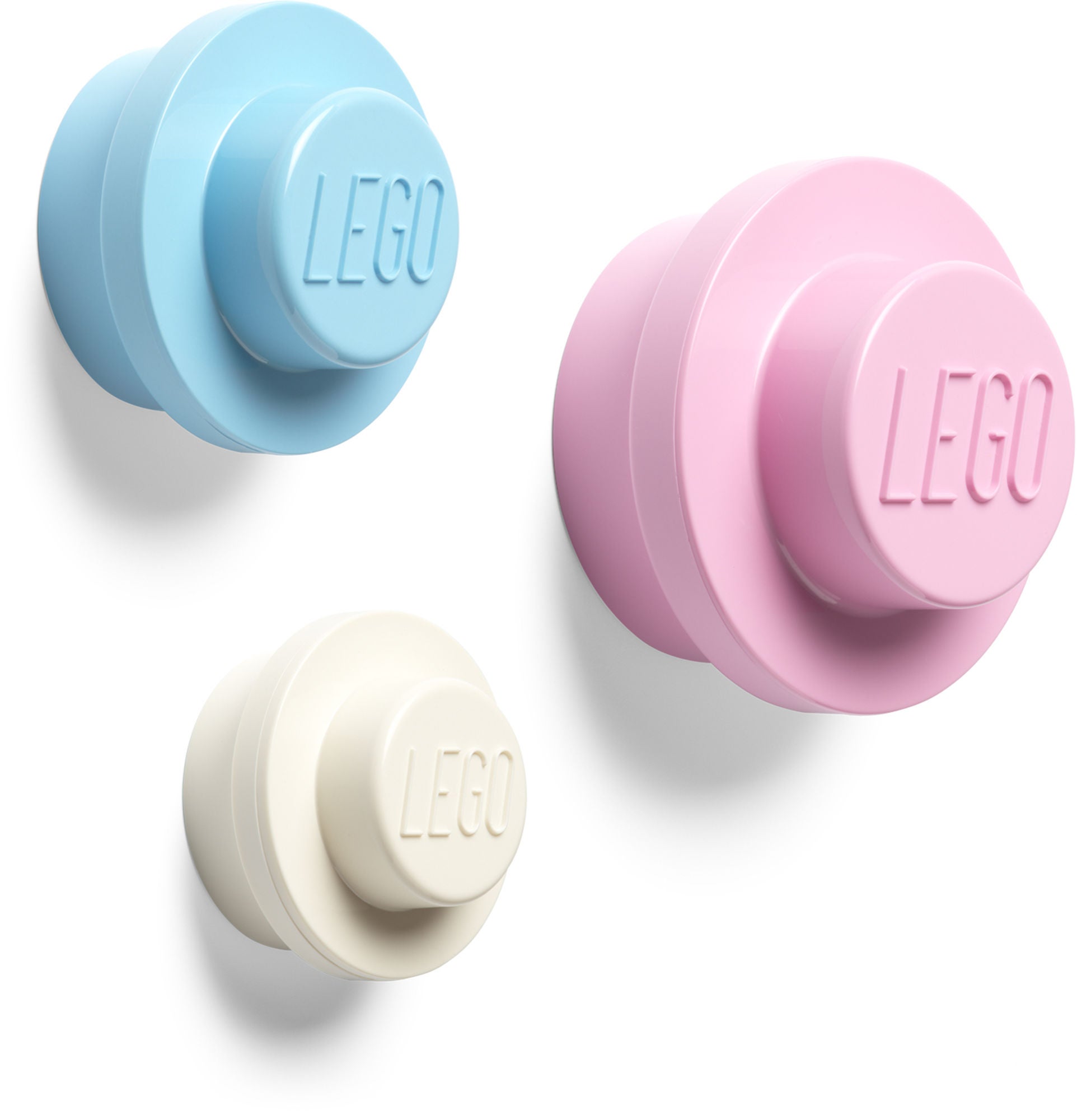 LEGO Väggkrok 3-pack|Blå/Rosa/Vit