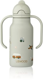 LIEWOOD Kimmie Vattenflaska 250 ml Stål|Vehicles/Dove Blue