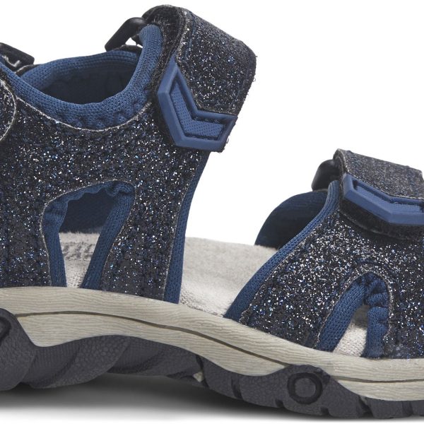 Little Champs Race Glitter Sandal|Navy 28