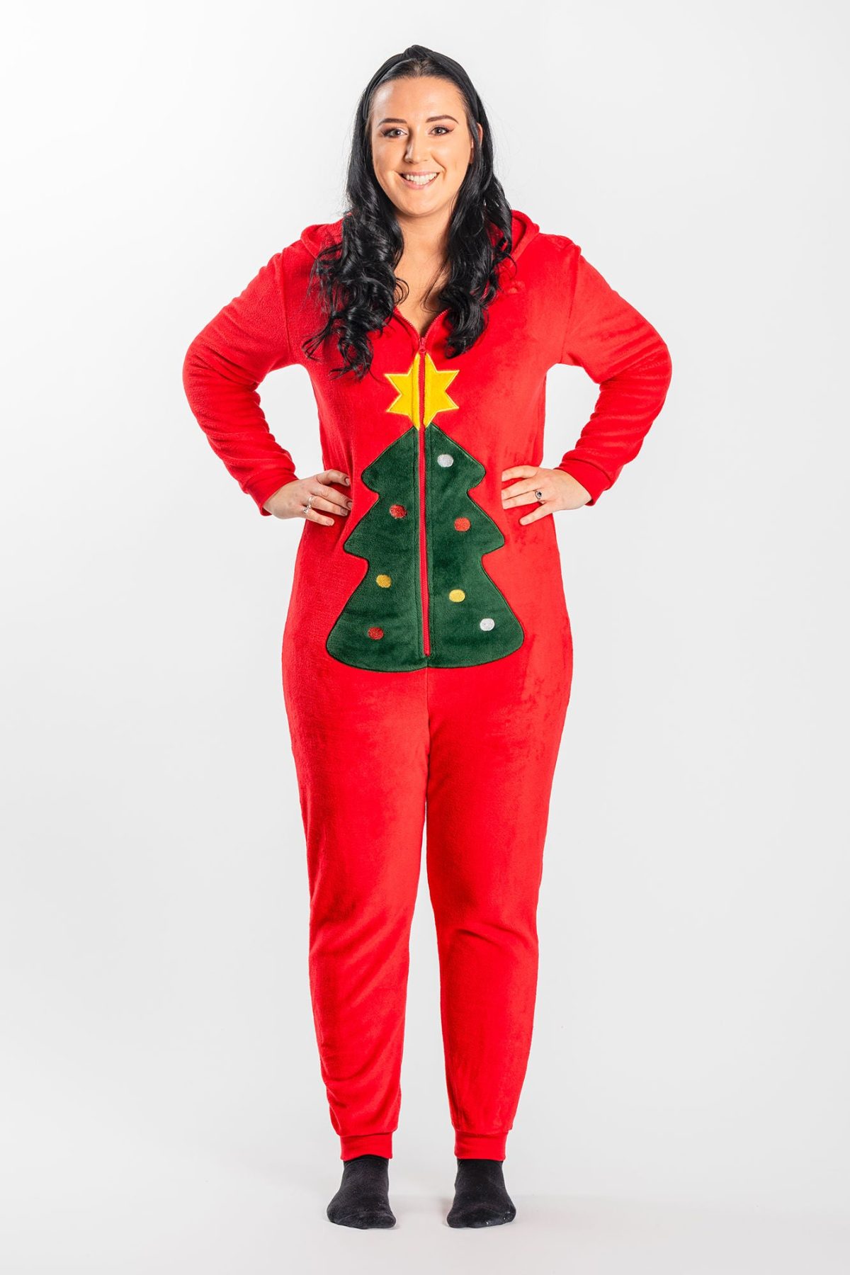 Luca &  Lola Adult Albero Jumpsuit|Red Christmas XS-S