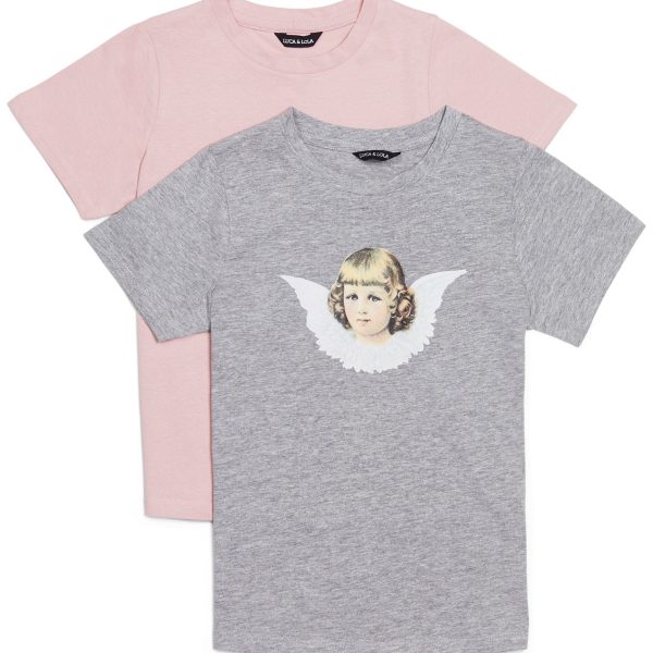 Luca &  Lola Angel Topp 2-pack|Grey Melange 158-164