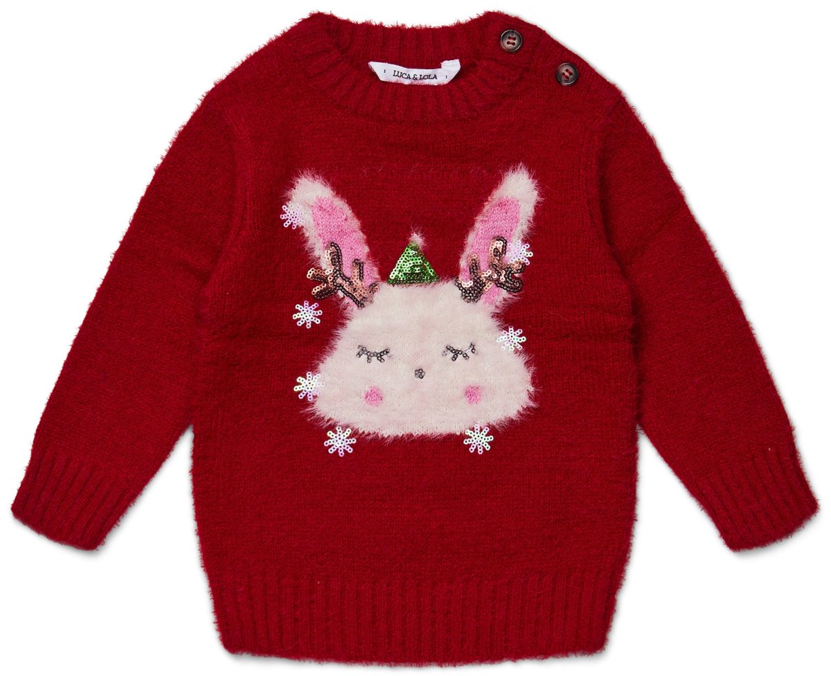Luca &  Lola Baby Tröja Winter Bunny|Red 74