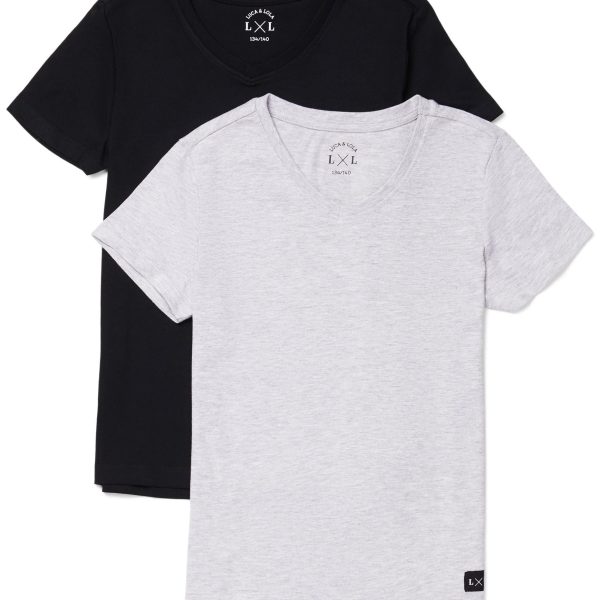 Luca &  Lola Desiderio T-Shirt 2-pack|Anthracite/Grey Melange 146-152