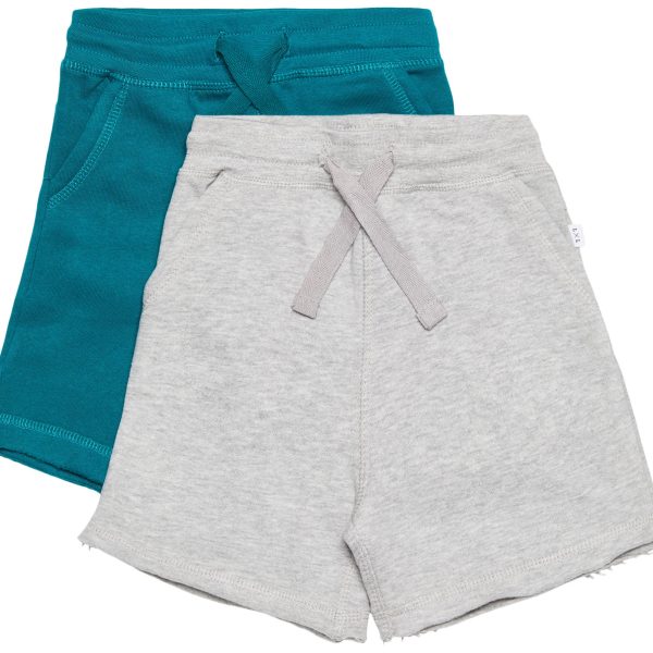 Luca &  Lola Fabriano Shorts 2-pack|Grey Melange/Deep Lake 134-140