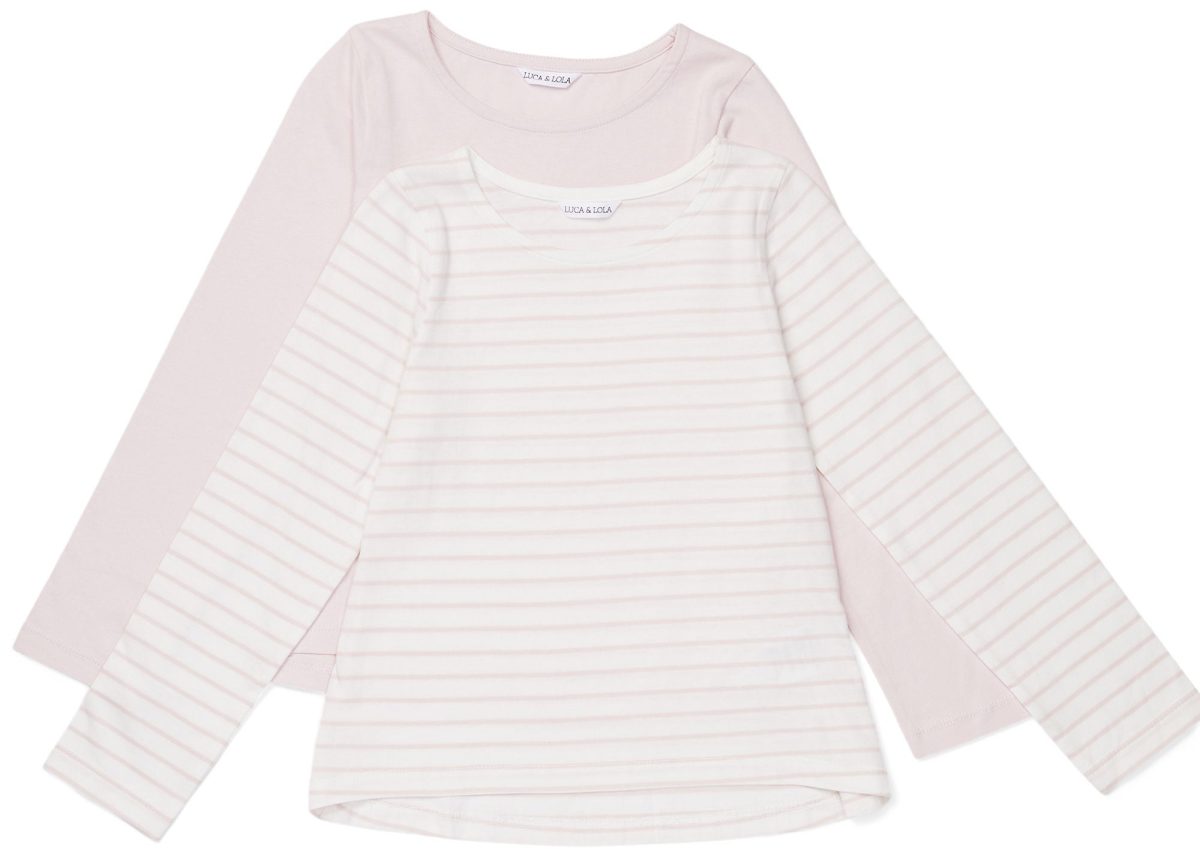 Luca &  Lola Maddelena Långärmad Topp 2-pack|Pink/Stripes 110-116