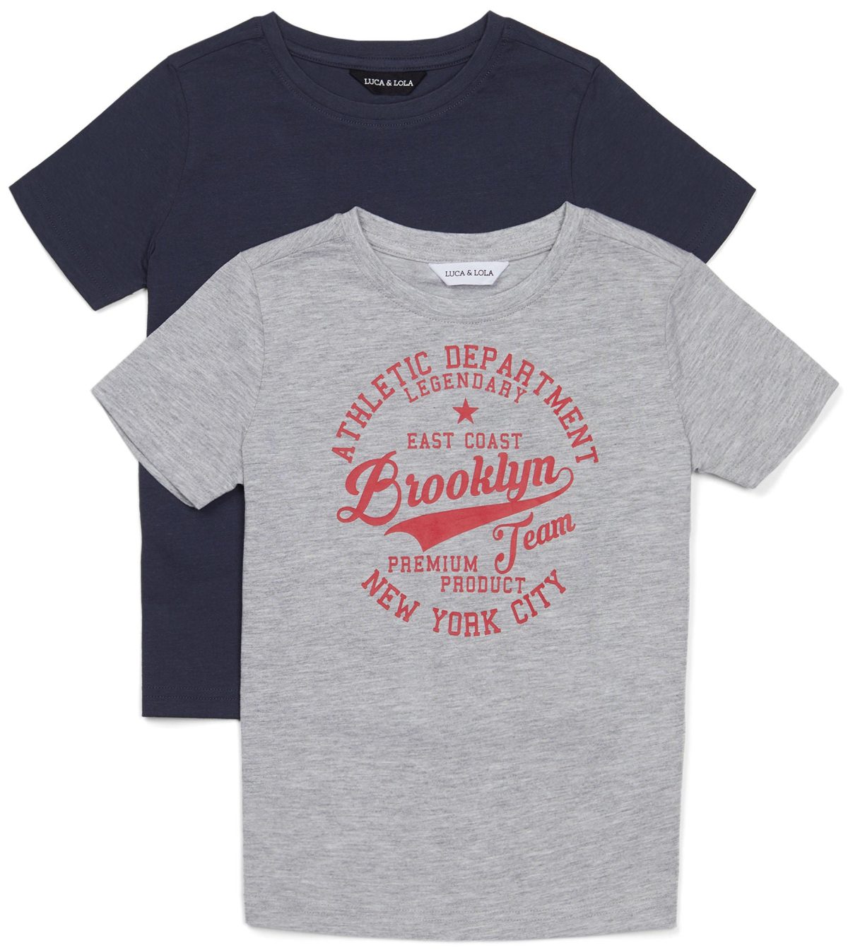 Luca &  Lola Paulo T-Shirt 2-pack|Grey Melange/Navy 110-116