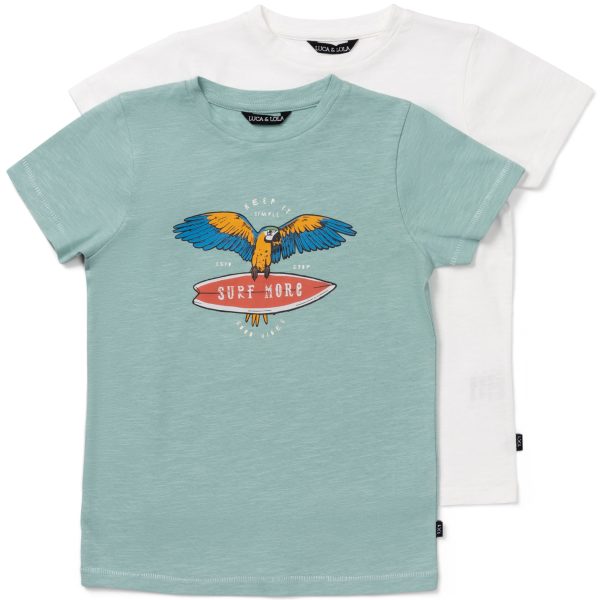 Luca &  Lola Riccione T-Shirt 2-pack|Green/White 110-116