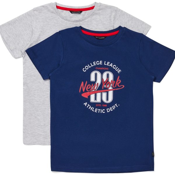 Luca &  Lola Riccione T-Shirt 2-pack|Navy/Grey 110-116