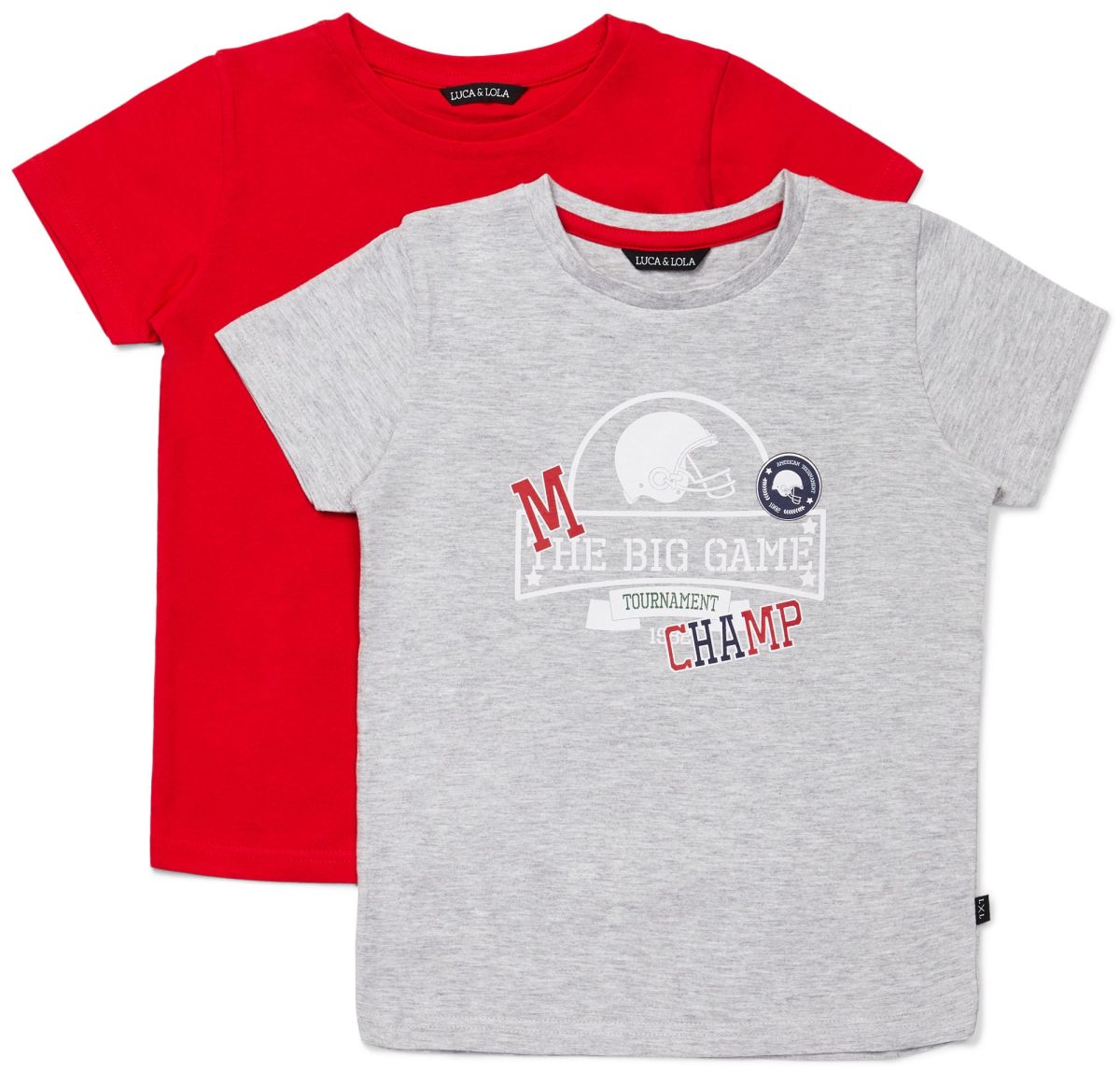 Luca &  Lola San Marino T-Shirt 2-pack|Grey/Red 86-92