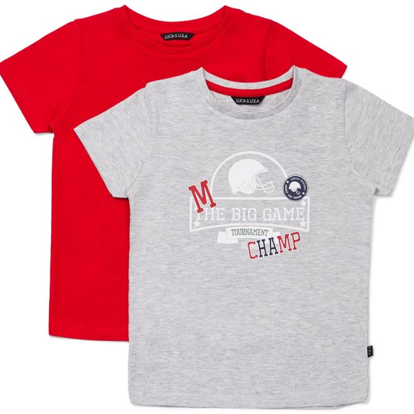 Luca &  Lola San Marino T-Shirt 2-pack|Grey/Red 86-92