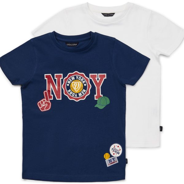 Luca &  Lola San Marino T-Shirt 2-pack|Navy/White 122-128