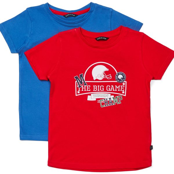 Luca &  Lola San Marino T-Shirt 2-pack|Red/Blue 146-152