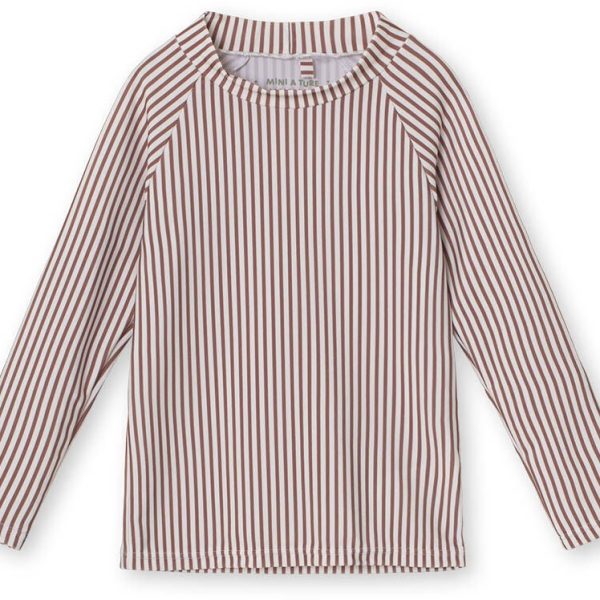 MINI A TURE Gani UV-tröja|Acorn Brown Stripes
