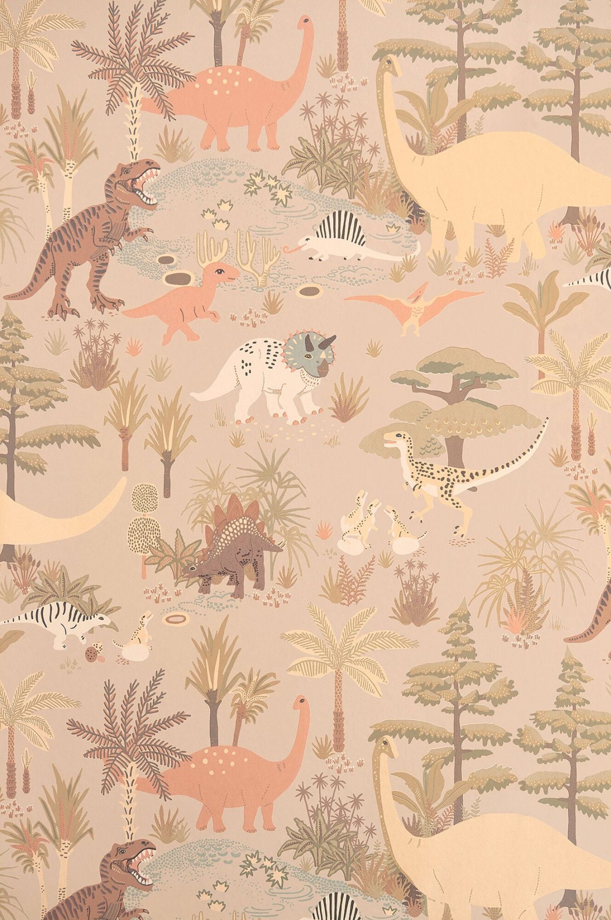 Majvillan Tapet Dinosaur Vibes|Sandy Beige