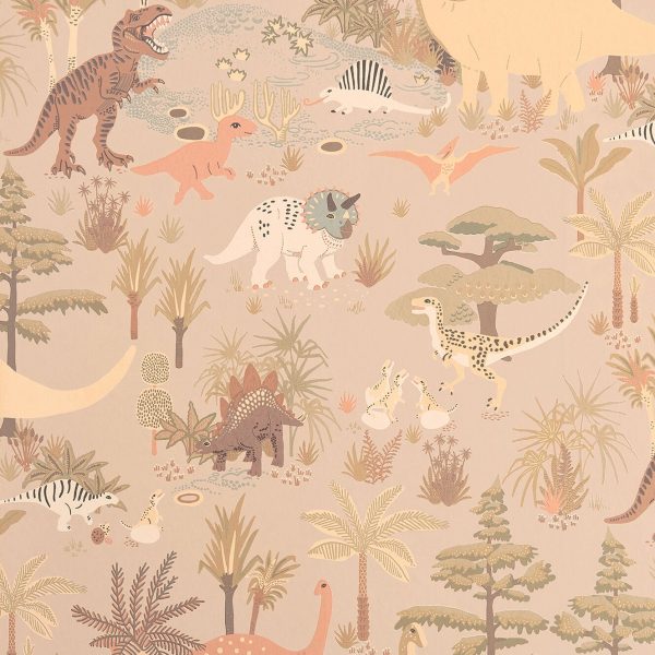 Majvillan Tapet Dinosaur Vibes|Sandy Beige