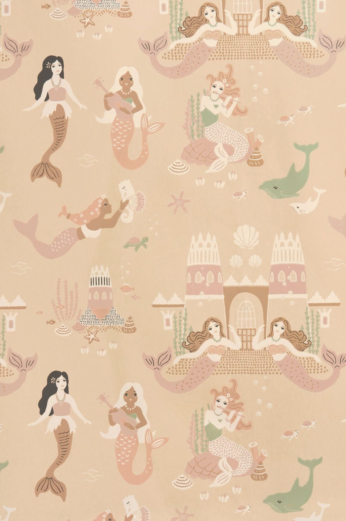 Majvillan Tapet Mermaid Reef|Sandy Beige