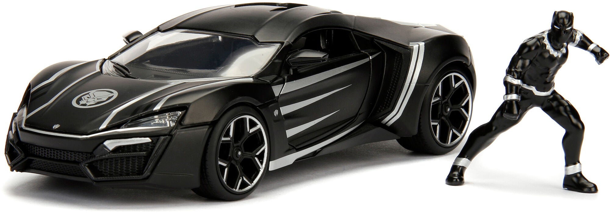 Marvel Avengers Black Panther Modellbil Lykan Hypersport 1:24 med Figur|