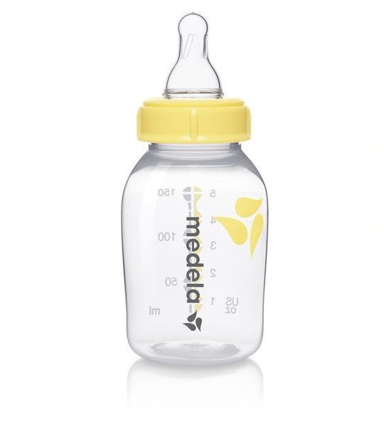 Medela Bröstmjölksflaska 150 ml med napp S|