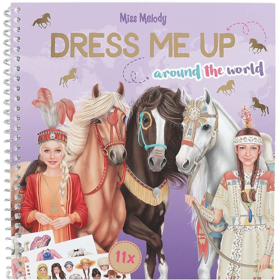 Miss Melody Dress Me Up Klistermärkesbok Around The World|