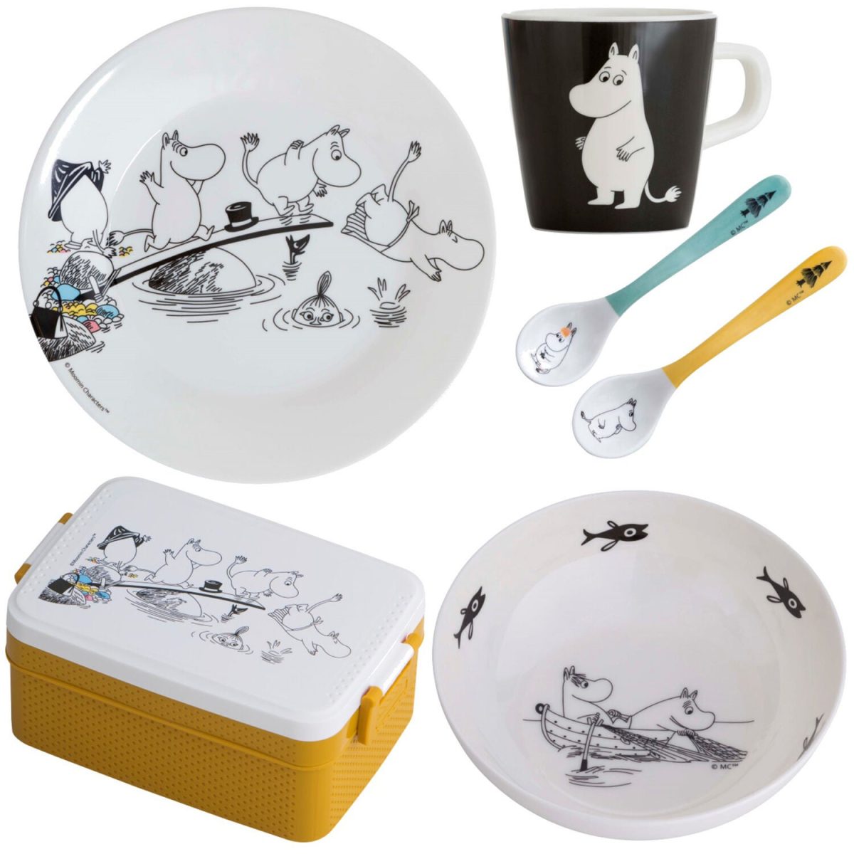 Mumin Barnpaket Med Lunchlåda etc gul|