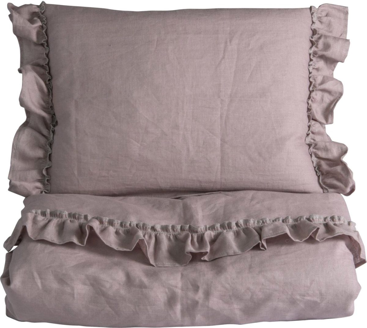 NG Baby Påslakanset 80x70 Mood Ruffles|Dusty Pink