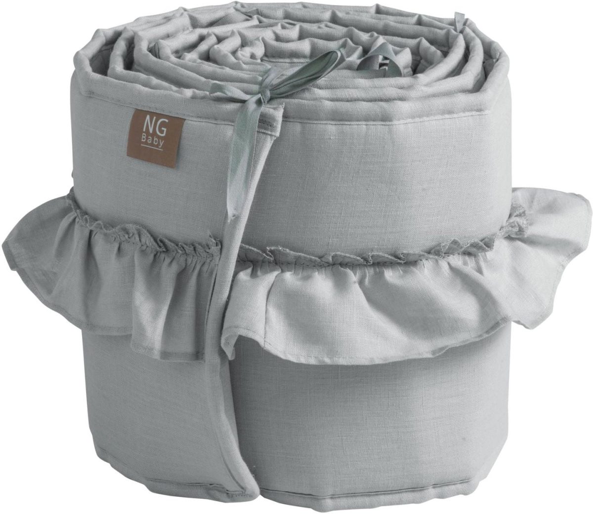 NG Baby Spjälskydd Mood Ruffles 258 x 20 cm|Light Grey