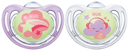 NUK Freestyle Night &  Day 6-18 Månader Napp 2-pack|Lila