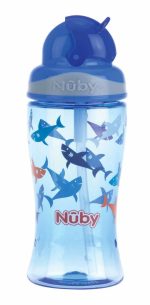 Nuby Dricksflaska med Sugrör 360 ml|Blå